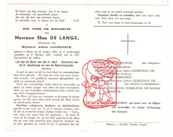 DP Elisa De Lange ° Mater Oudenaarde 1902 † 1967 X Alfons Gijselinck // De Clercq De Bock De Waele Crombé - Imágenes Religiosas