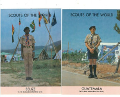 2 POSTCARDS SCOUTS OF THE WORLD  GUATEMALA  AND BELIZE - Scoutismo