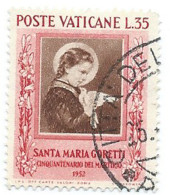 Vaticano 1953 ; Santa Maria Goretti : Cinquantenario Del Martirio ; L. 35 Rosa , Usato - Usati