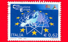 ITALIA - Usato - 2004 - Costituzione Europea - Cartina D'Europa - 0,62 - 2001-10: Usati