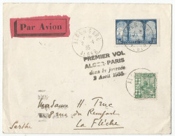 Algérie Premier Vol Dans La Journée Alger - Paris 1935 - Airmail