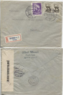 Slowakei # 140,74(2x) Einschreibebrief Bratislava 30.5.44 > Ungarn Vagsellye, Zensur - Storia Postale