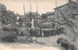 SAINT-JEAN-de-THURIGNEUX (Ain) - Inauguration Du Monument Aux Morts - Guerre 1914-18 - Voyagé 192? (2 Scans) - Sin Clasificación