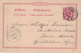 Ganzsache 10 Pfennig - Celle 1901 Drewsen Sanatorium Inner-Arosa Graubünden - Cartes Postales