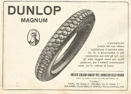 Pneumatici DUNLOP Magnum - Pubblicità Del 1922 - Old Advertising - Reclame