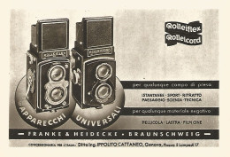 Rolleiflex - Rolleicord - Apparecchi Fotografici - Pubblicità Del 1942 - Reclame