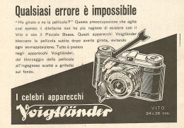 Voigtlander - Qualsiasi Errore è Impossibile - Pubblicità Del 1942 - Ad - Reclame