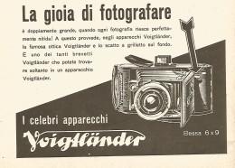 Voigtlander - La Gioia Di Fotografare - Pubblicità Del 1942 - Old Advert - Publicités