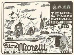 Tende Da Campo Ettore Moretti - Illustrazione - Pubblicità Del 1942 - Ad - Reclame