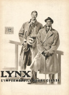 LYNX L'impermeabile Fuori Classe - Pubblicità Del 1942 - Old Advertising - Publicités