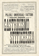 Pillole Fattori Di Cascara Sagrada - Pubblicità Del 1903 - Old Advertising - Advertising