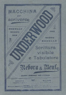 Macchine Per Scrivere UNDERWOOD - Pubblicità Del 1903 - Old Advertising - Advertising