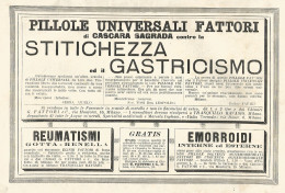 Pillole Fattori Di Cascara Sagrada - Pubblicità Del 1903 - Old Advertising - Advertising