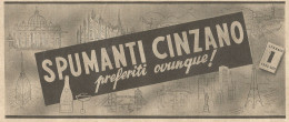 Spumanti CINZANO Preferiti Ovunque - Pubblicità Del 1934 - Old Advertising - Advertising