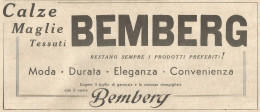 Calze BEMBERG - Pubblicità Del 1934 - Old Advertising - Advertising