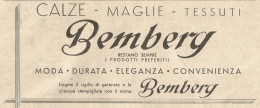 Maglie BEMBERG - Pubblicità Del 1934 - Old Advertising - Werbung