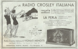 Radio Crosley Italiana - La Perla - Pubblicità Del 1933 - Old Advertising - Werbung