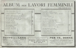 Album Per Lavori Femminili CANETTA - Pubblicità Del 1932 - Old Advertising - Werbung