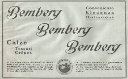 Tessuti BEMBERG - Pubblicità Del 1932 - Old Advertising - Werbung