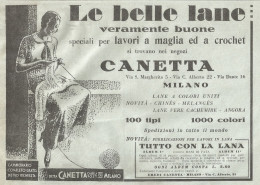 Lane CANETTA - Illustrazione - Pubblicità Del 1932 - Old Advertising - Werbung