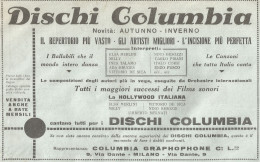 Dischi Columbia - Pubblicità Del 1932 - Old Advertising - Werbung