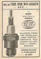 La FIAT Monta Solo Candele WA - Pubblicità Del 1923 - Old Advertising - Werbung