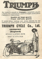 Moto Triumph Con Sidecar - Pubblicità Del 1923 - Old Advert - Werbung