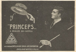 PRINCEPS Il Principe Dei Cappelli - Pubblicità Del 1923 - Old Advertising - Werbung