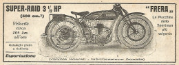 Moto FRERA Super-Raid - Pubblicità Del 1923 - Old Advertising - Werbung