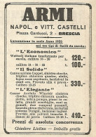 Armi CASTELLI - Brescia - Pubblicità Del 1923 - Old Advertising - Werbung