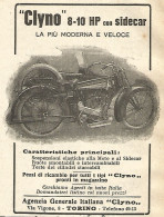 Moto CLYNO 8-10 HP Con Sidecar - Pubblicità Del 1923 - Old Advertising - Publicidad