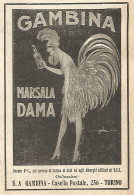 Gambina - Marsala Dama - Pubblicità Del 1923 - Old Advertising - Publicités