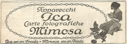 Apparecchi Fotografici ICA - Pubblicità Del 1923 - Old Advertising - Publicidad