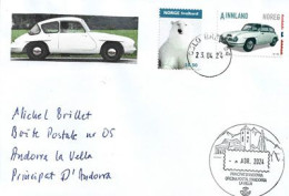 Troll (Norway Car) 1956, Letter To Andorra 2024, With The Local Illustrated Arrival Postmark - Brieven En Documenten