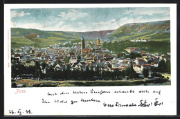 Lithographie Jena, Blick über Die Dächer, Kirchturm  - Jena