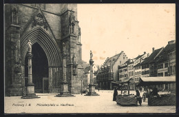 AK Freiburg I. B., Münsterplatz Und Kaufhaus  - Freiburg I. Br.