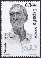 España 2010 Edifil 4598 Sello ** Personajes Vicente Ferrer Moncho (1920-2009) Filántropo Misionero Michel 4547 Yvert 425 - Unused Stamps