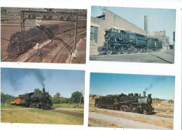 4 POSTCARDS  AMERICAN STEAM LOCOMOTIVES - Eisenbahnen