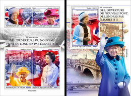 Niger 2023, Queen Elizabeth, London Bridge, 4val In BF +BF - Familles Royales