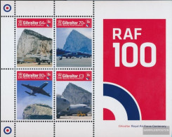 Gibraltar Block132 (complete Issue) Unmounted Mint / Never Hinged 2018 100 Years Air Force - Gibraltar