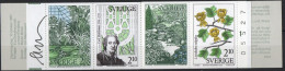 Martin Mörck. Sweden 1987. Botanic Garden. Michel 1453 - 1456. MH 125 Cylinder I & Control Number. MNH. Signed. - 1981-..