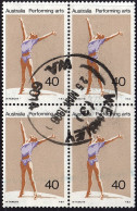 AUSTRALIA 1977 QEII 40c Block Of 4, Multicoloured Performing Arts-W. Tamlyn RBA SG643 FU - Gebraucht