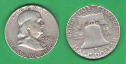 America Half Dollar 1957 Franklin USA Silver Coin   C 9 - 1948-1963: Franklin