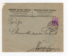 1901. SERBIA,BELGRADE,15 PARA LETTER RATE FOR AUSTRIA,WILHELM BAGANZ EARTHENWARE FACTORY HEADED COVER - Servië