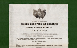 D-IT Montignoso (Massa Carrara) 1838 DUCATO DI LUCCA Carlo Lodovico Di Borbone -Condotta Medica - Historische Documenten