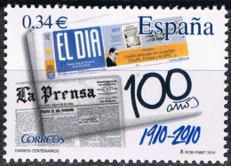 España 2010 Edifil 4604 Sello ** Diarios Centenarios El Dia (1910-2010) Tenerife Michel 4551 Yvert 4256 Spain Stamp - Neufs