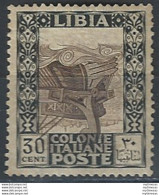 1921 Libia Pittorica 30c. Nero E Bruno MNH Sass. 27ca - Altri & Non Classificati