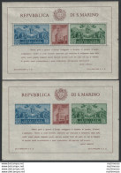 1945 San Marino Carducci Fil MNH Sass BF N. 6b/7b - Otros & Sin Clasificación