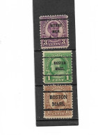 Etats-unis D'Amérique  Préoblitérés ,   3 Timbres Neufs ( Boston Mass - BOSTON MASS. - Detroit Mich. ) - Precancels