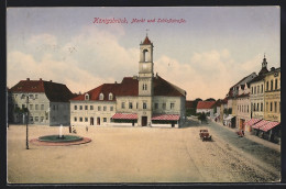 AK Königsbrück, Markt Mit Blick In Die Schlossstrasse  - Koenigsbrueck